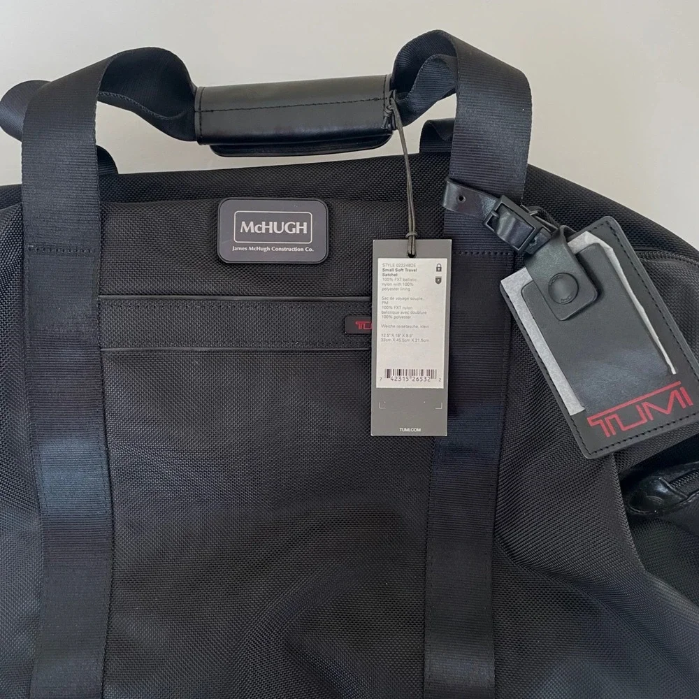 Tumi Small Soft Travel Satchel Black Ballistic Nylon Duffle Bag‎ Corp Collection